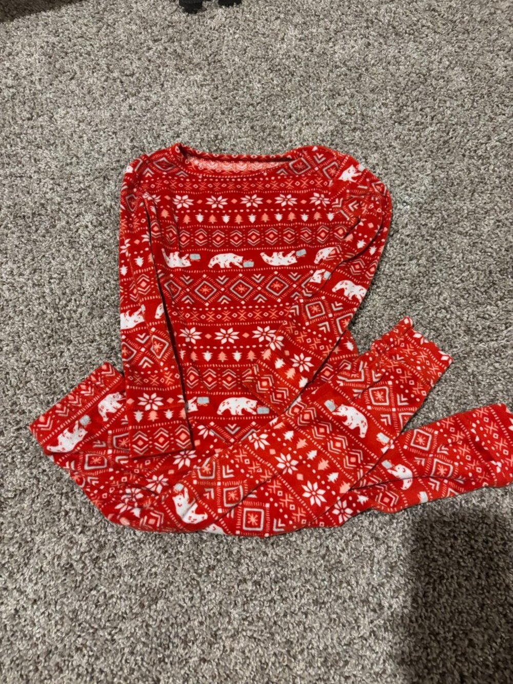 Cat and Jack toddler 4T Christmas Pajamas Polar Isle red white matching set soft